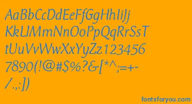 CtmercuriusstdLightitalic font – Blue Fonts On Orange Background