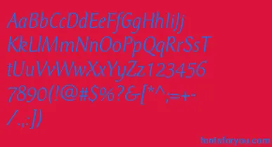 CtmercuriusstdLightitalic font – Blue Fonts On Red Background