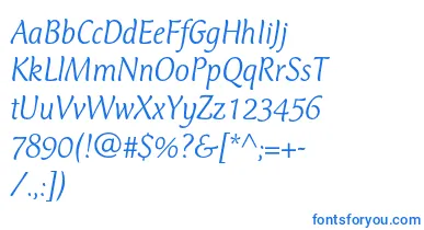 CtmercuriusstdLightitalic font – Blue Fonts On White Background