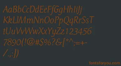 CtmercuriusstdLightitalic font – Brown Fonts On Black Background