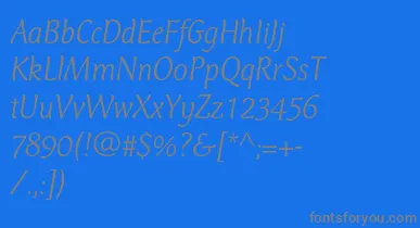 CtmercuriusstdLightitalic font – Gray Fonts On Blue Background