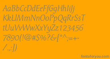 CtmercuriusstdLightitalic font – Gray Fonts On Orange Background