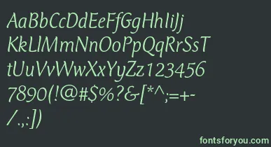 CtmercuriusstdLightitalic font – Green Fonts On Black Background