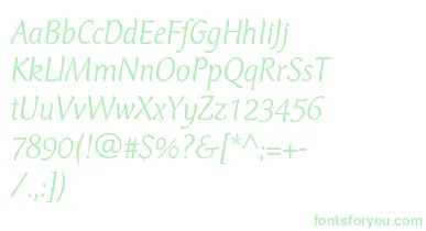 CtmercuriusstdLightitalic font – Green Fonts On White Background
