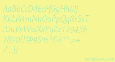 CtmercuriusstdLightitalic font – Green Fonts On Yellow Background