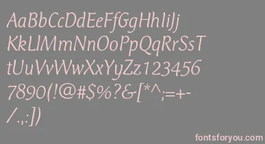 CtmercuriusstdLightitalic font – Pink Fonts On Gray Background