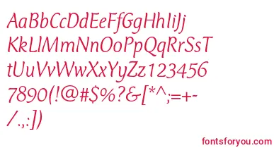 CtmercuriusstdLightitalic font – Red Fonts