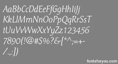 CtmercuriusstdLightitalic font – White Fonts On Gray Background