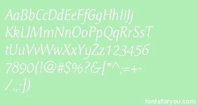 CtmercuriusstdLightitalic font – White Fonts On Green Background