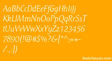 CtmercuriusstdLightitalic font – White Fonts On Orange Background