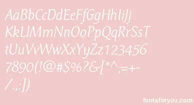 CtmercuriusstdLightitalic font – White Fonts On Pink Background