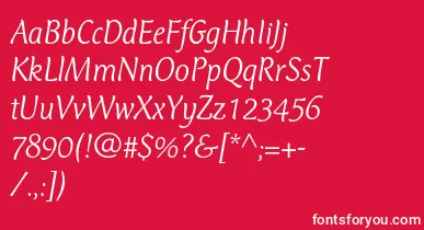 CtmercuriusstdLightitalic font – White Fonts On Red Background
