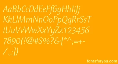 CtmercuriusstdLightitalic font – Yellow Fonts On an Orange Background