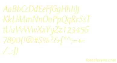 CtmercuriusstdLightitalic font – Yellow Fonts On White Background