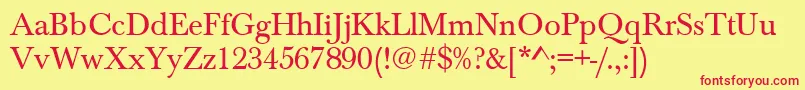 BaskervilleA.ZPsNormal Font – Red Fonts on Yellow Background