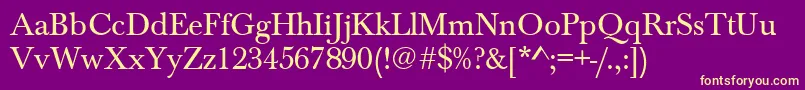 BaskervilleA.ZPsNormal Font – Yellow Fonts on Purple Background