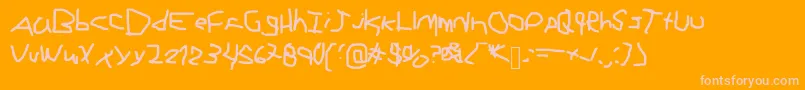 Elangeliuxx-Schriftart – Rosa Schriften auf orangefarbenem Hintergrund