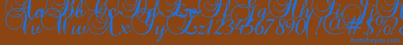 Baroque Script Font – Blue Fonts on Brown Background