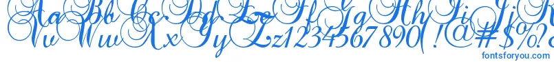 Czcionka Baroque Script – niebieskie czcionki na białym tle