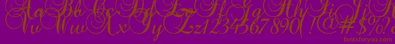 Baroque Script Font – Brown Fonts on Purple Background