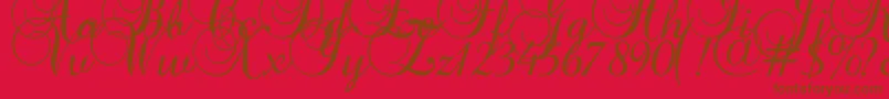 Baroque Script Font – Brown Fonts on Red Background