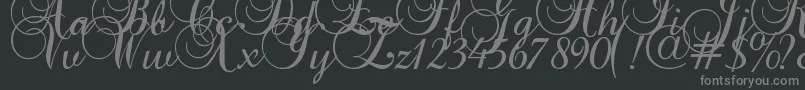 Czcionka Baroque Script – szare czcionki na czarnym tle