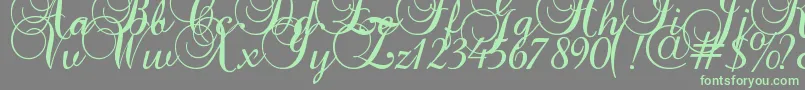 Baroque Script Font – Green Fonts on Gray Background