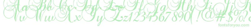 Czcionka Baroque Script – zielone czcionki na białym tle