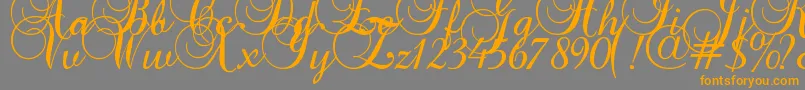 Baroque Script Font – Orange Fonts on Gray Background