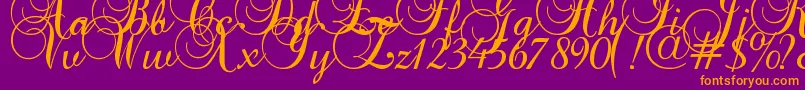 Police Baroque Script – polices orange sur fond violet