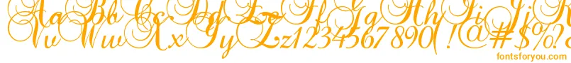 Police Baroque Script – polices orange sur fond blanc