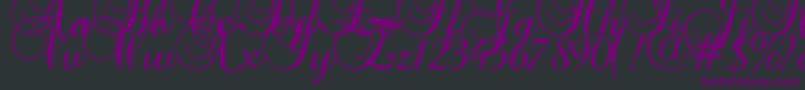 Baroque Script Font – Purple Fonts on Black Background