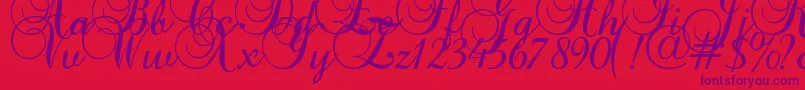 fuente Baroque Script – Fuentes Moradas Sobre Fondo Rojo