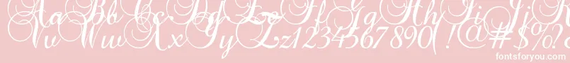 Fonte Baroque Script – fontes brancas em um fundo rosa