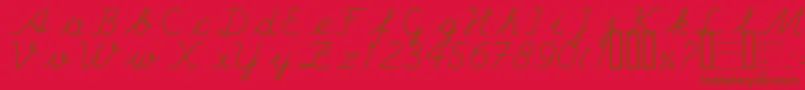 Handc Font – Brown Fonts on Red Background