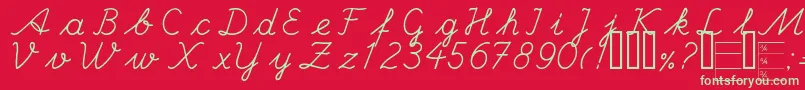 Handc Font – Green Fonts on Red Background