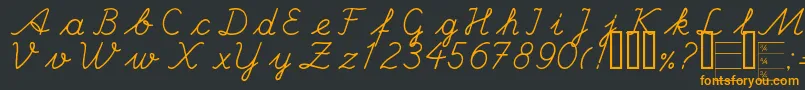 フォントHandc – 黒い背景にオレンジの文字