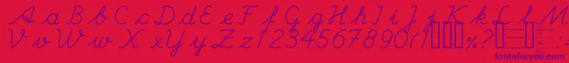 Handc Font – Purple Fonts on Red Background