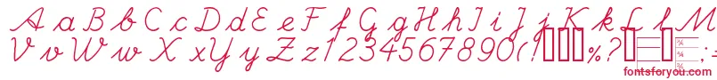 Handc Font – Red Fonts on White Background