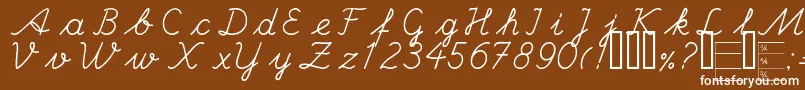 フォントHandc – 茶色の背景に白い文字