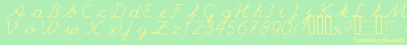 Handc Font – Yellow Fonts on Green Background