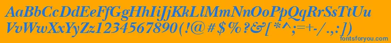 NewbaskervillecttBolditalic Font – Blue Fonts on Orange Background