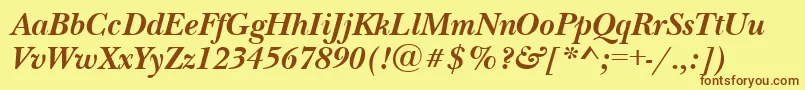 NewbaskervillecttBolditalic Font – Brown Fonts on Yellow Background