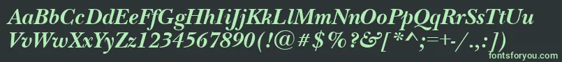 Czcionka NewbaskervillecttBolditalic – zielone czcionki na czarnym tle