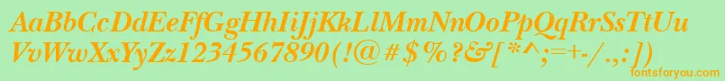 NewbaskervillecttBolditalic Font – Orange Fonts on Green Background