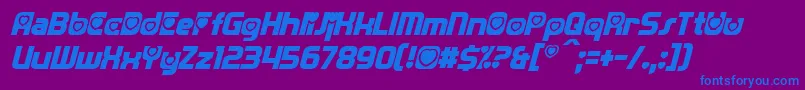Шрифт TransmaidensItalic – синие шрифты на фиолетовом фоне