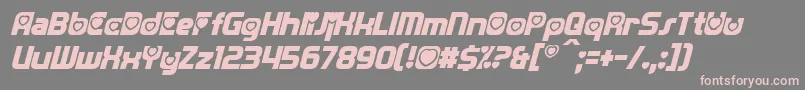 フォントTransmaidensItalic – 灰色の背景にピンクのフォント