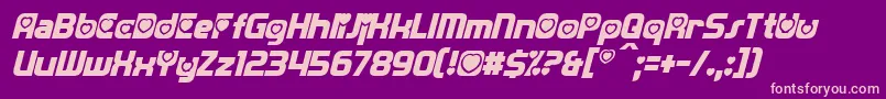 フォントTransmaidensItalic – 紫の背景にピンクのフォント