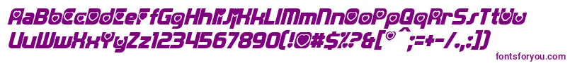 TransmaidensItalic-fontti – violetit fontit valkoisella taustalla