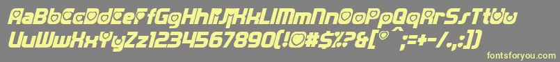フォントTransmaidensItalic – 黄色のフォント、灰色の背景